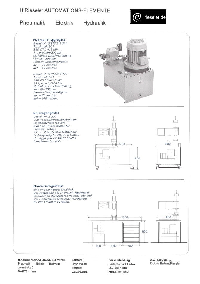 Zubehör HydrauliPressen HP