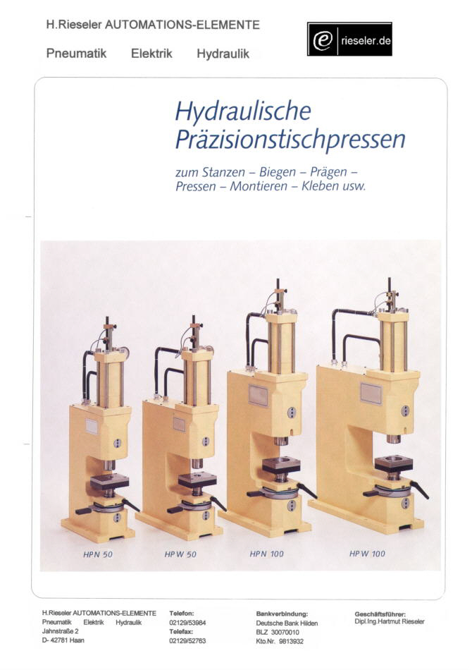 DeckBlatt HydrauliPressen HP